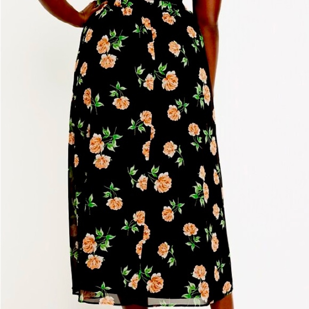 Old Navy Black Floral Maxi Skirt